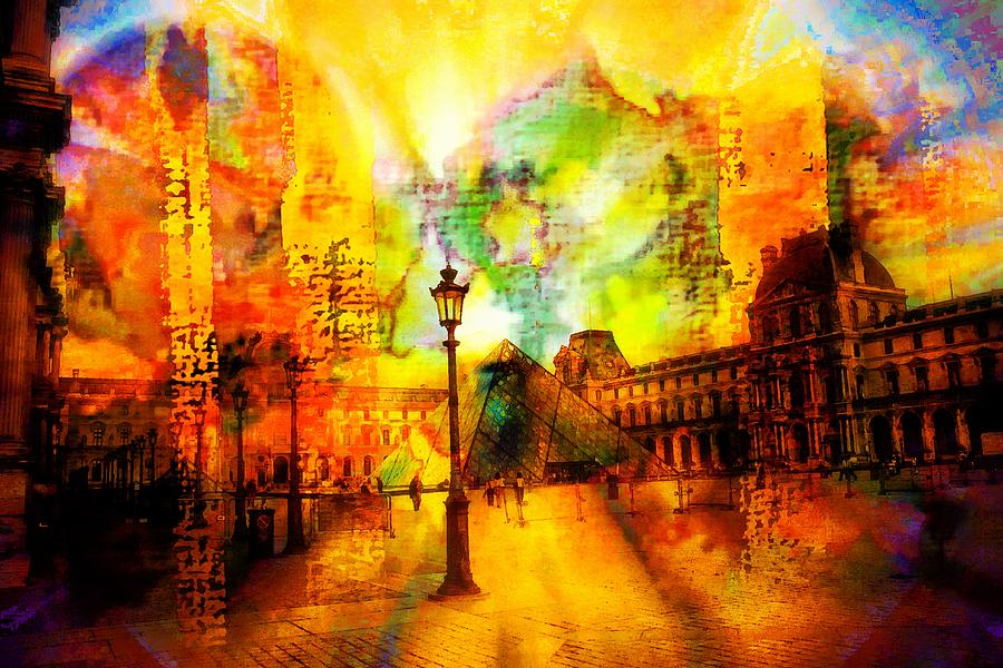 The Louvre Digital Art by Carrie OBrien Sibley