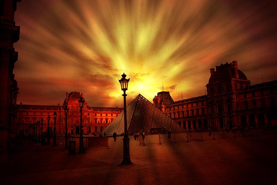 The Louvre Museum Digital Art by Carrie OBrien Sibley