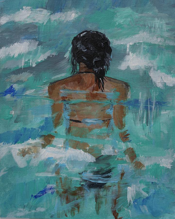 The Love Of Water Painting by Leslie Allen