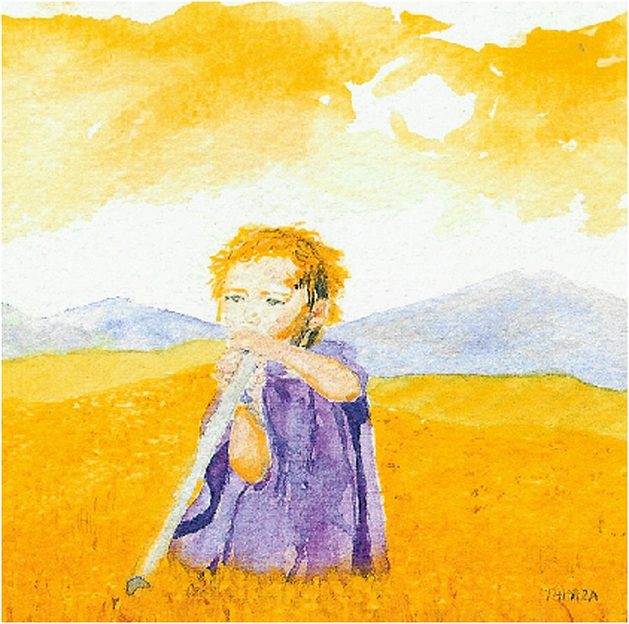 Wheat Painting - The Magic child by Tamara Tavernier