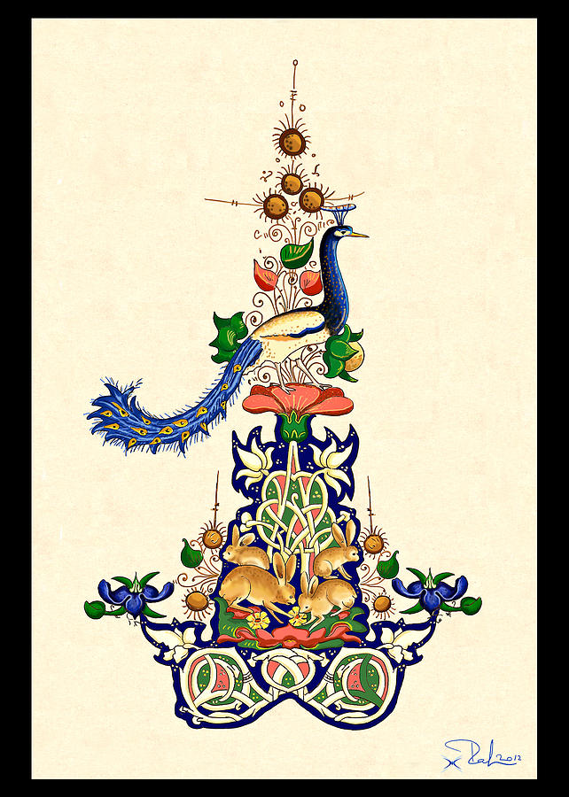 The magnificent peacock 2  card Digital Art by Raffaella Lunelli