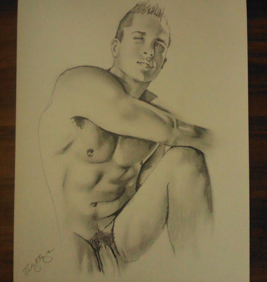 Nude Painting - The Male Poser by Bobby Boyer