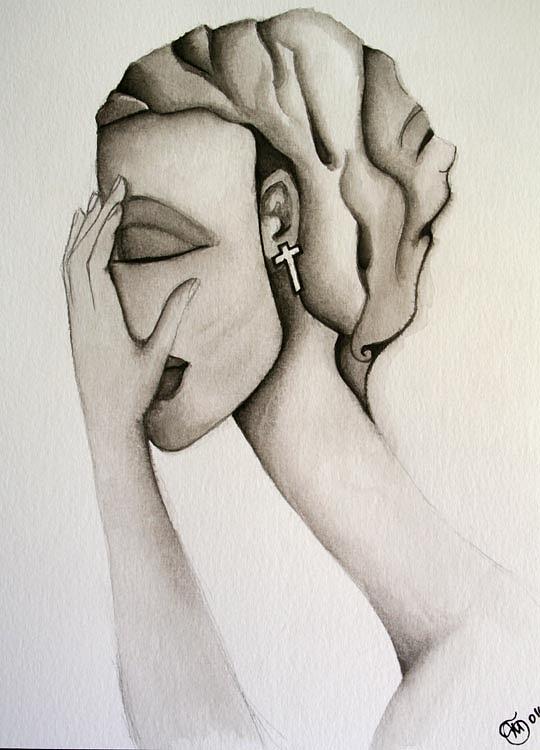 Mask Painting - The Mask by Simona  Mereu
