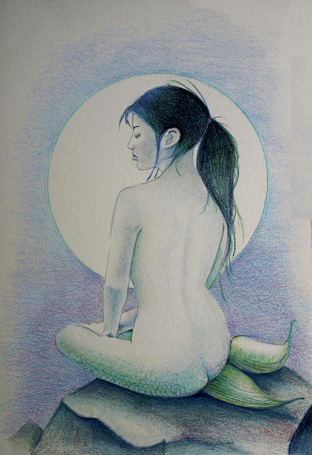 The Mermaid 1 Drawing by Tim Ernst