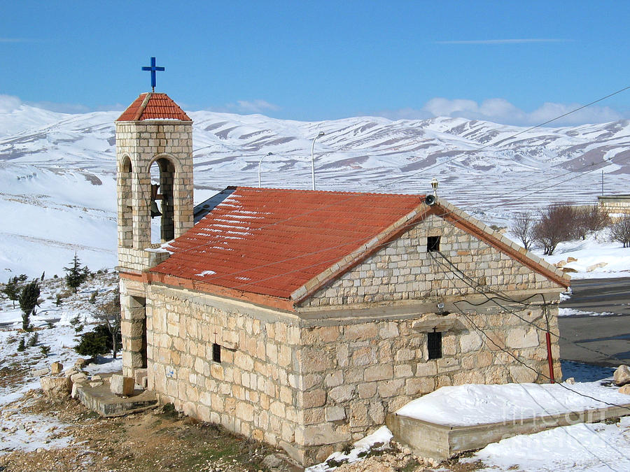 Winter Photograph - The Monastery of Sheirobeem by Issam Hajjar