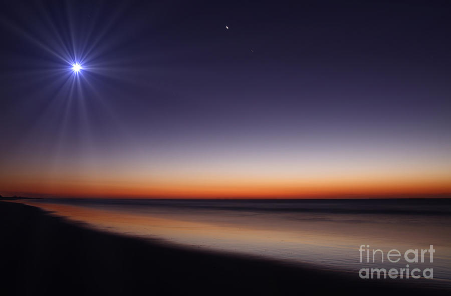 Space Photograph - The Moon And Venus At Twilight by Luis Argerich