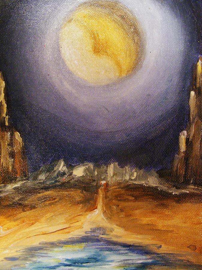 the Moon Painting by Karen  Ferrand Carroll