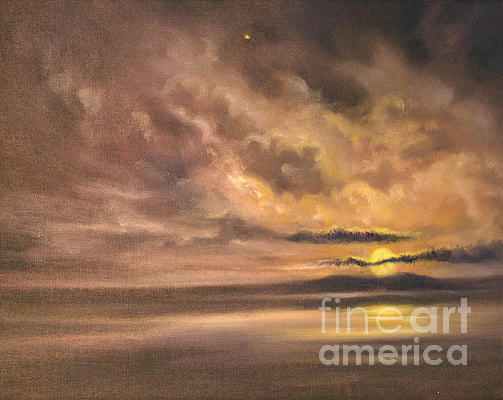 Moonlight, Mist, Mystery And A Star Painting by Rand Burns