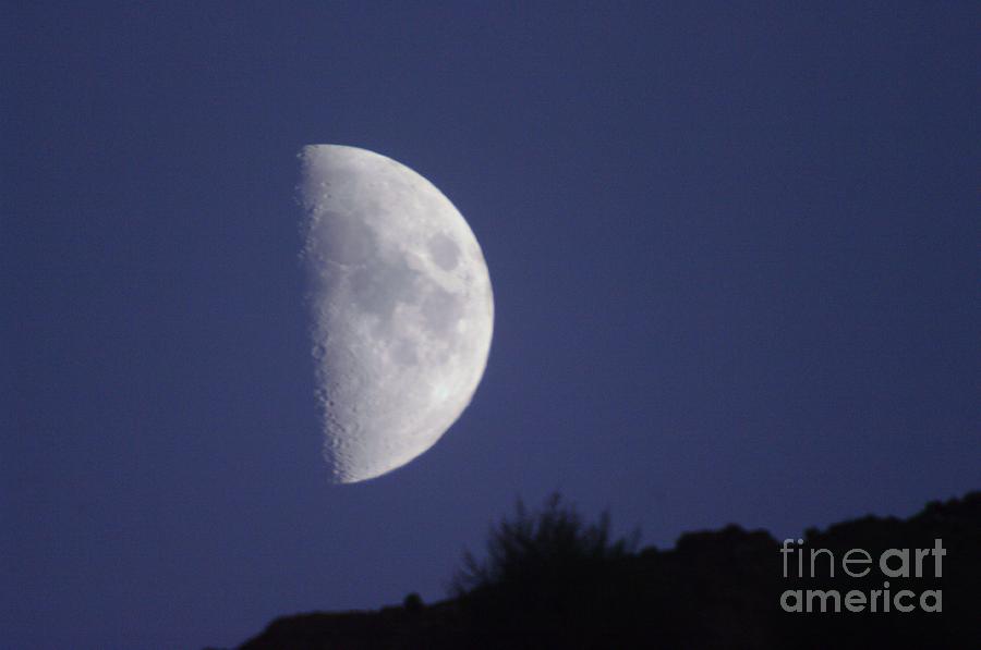The Moon Over A Mountain Photograph
