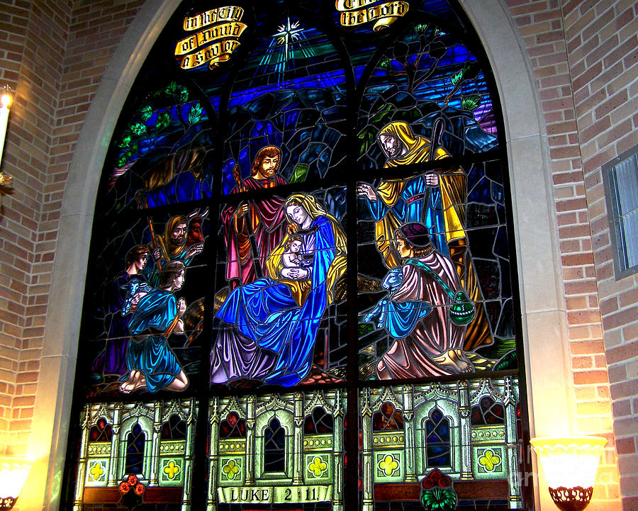 The Nativity Stained Glass Photograph by Kathy  White
