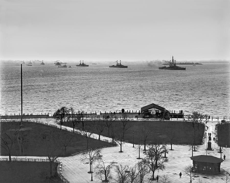 New York City Photograph - The Navy Fleet In New York Bay by Underwood Archives