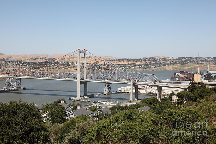 The New Alfred Zampa Memorial Bridge and The Old Carquinez Bridge . 5D16745 Photograph by Wingsdomain Art and Photography