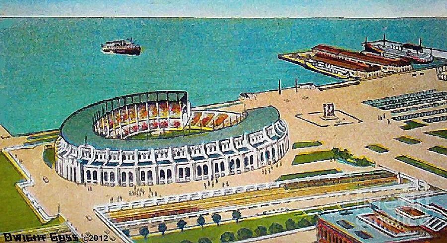 Stadiums Painting - The New Municipal Stadium In Cleveland Oh In 1931 by Dwight Goss