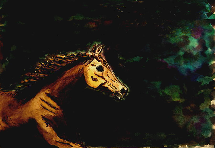The Night Horse............... Painting by Shlomo Zangilevitch