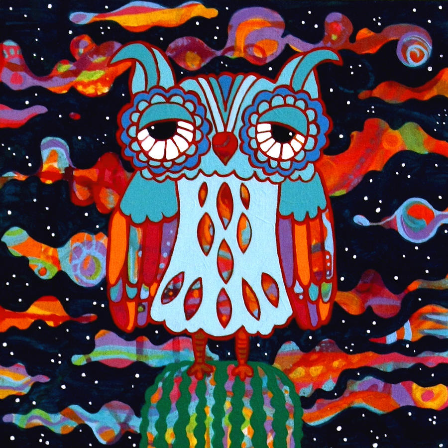 Owl Painting - The Night Owl by Robin Westenhiser