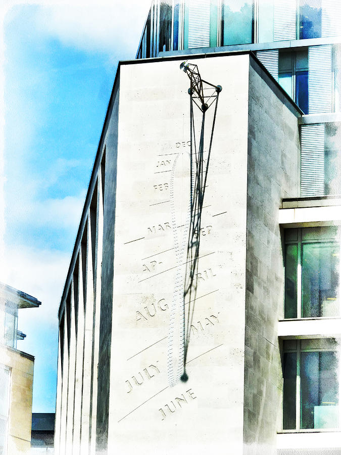 Portland Photograph - The Noon Sundial at the London Stock Exchange by Steve Taylor