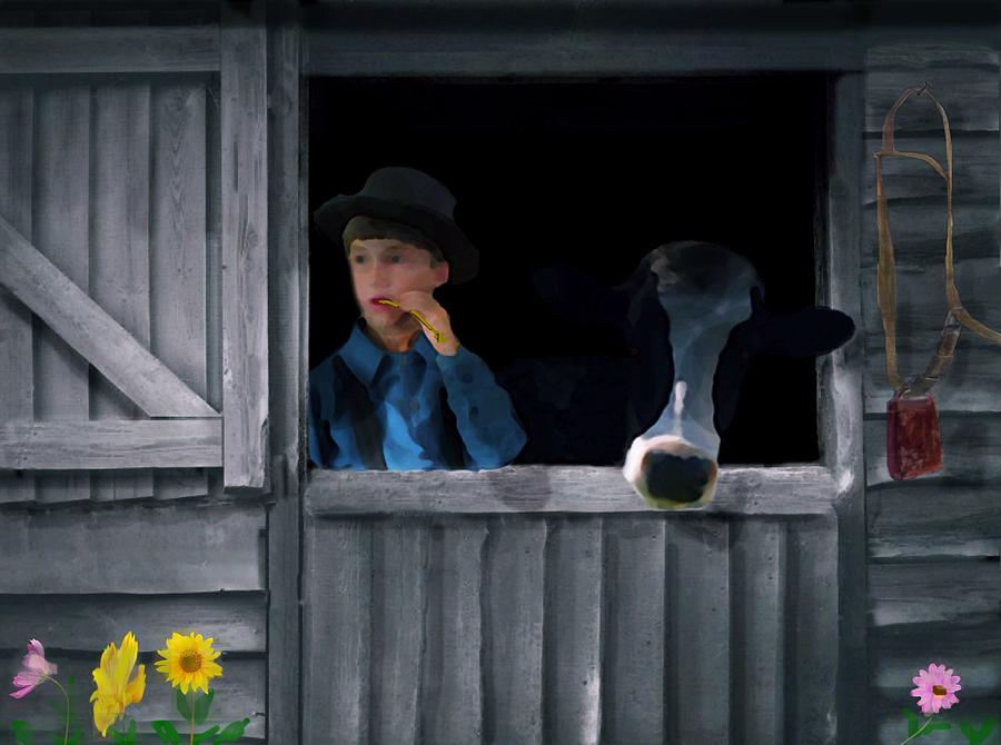 The Old Bell Cow Digital Art by David Dehner