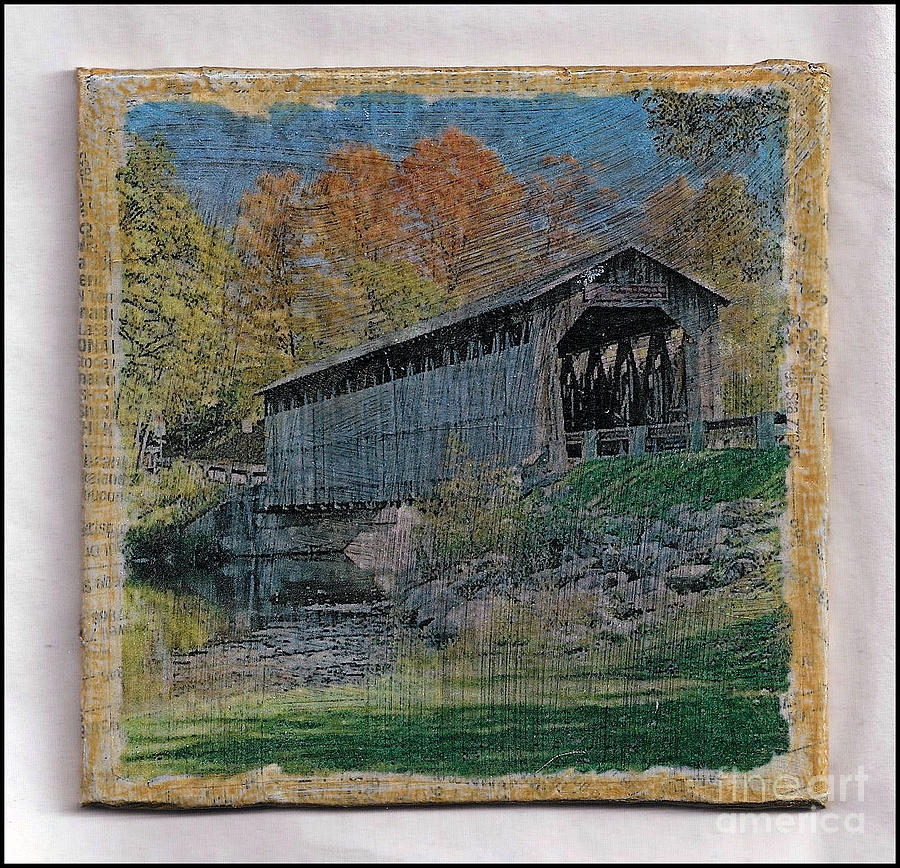 The Old Covered Bridge Mixed Media by Ruby Cross