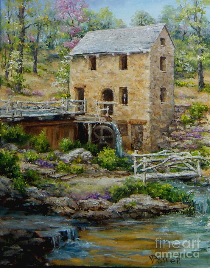 The Old Mill in Spring Painting by Virginia Potter