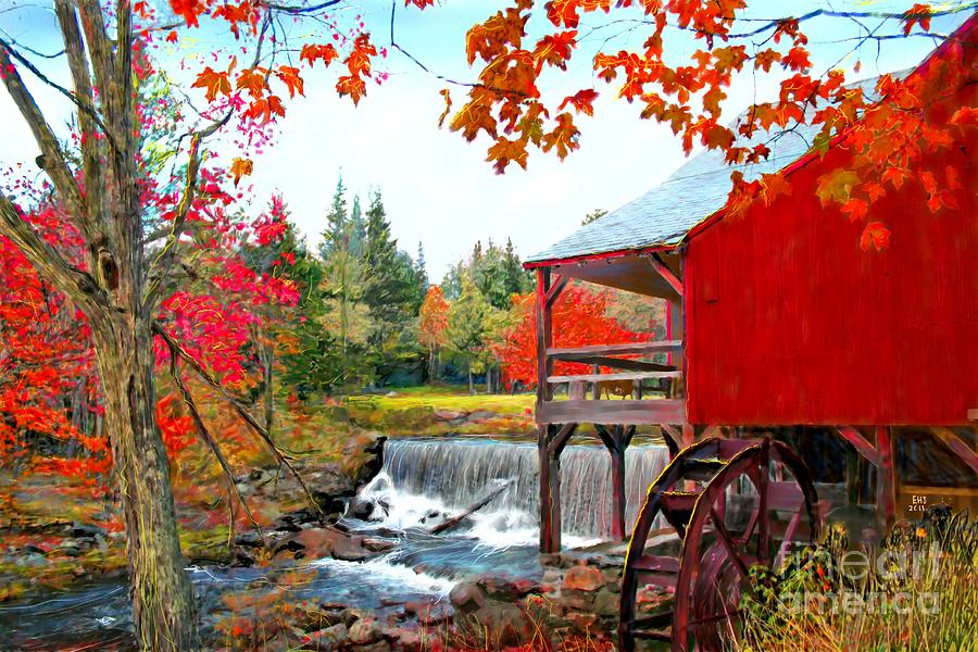 The Old Mill In Weston Vermont Painting By Earl Jackson   The Old Mill In Weston Vermont Earl Jackson 