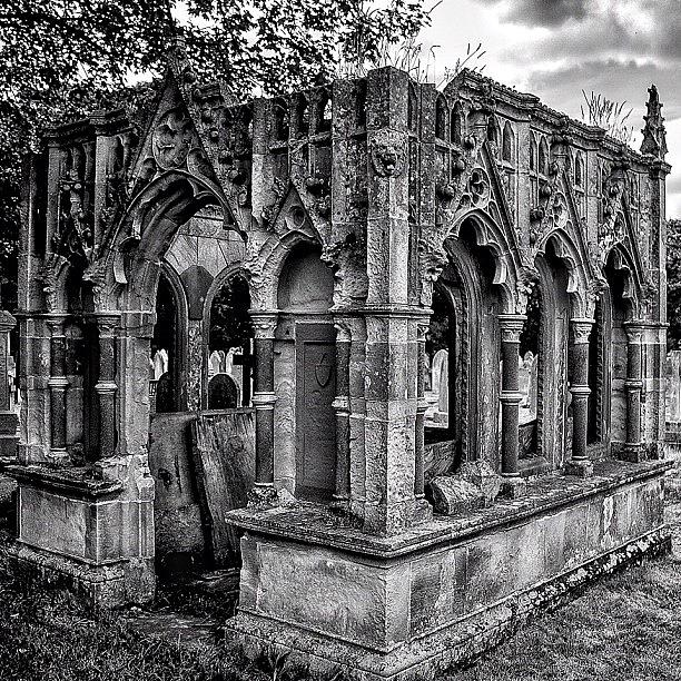 Blackandwhite Photograph - The Old Tomb...circa 13th Century by Carl Milner