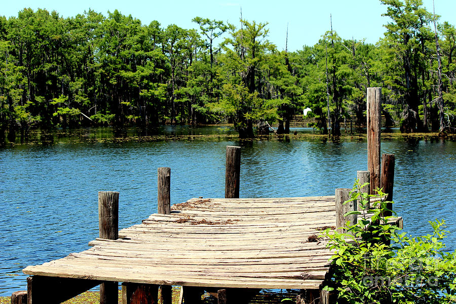 The  Ole Wooden Dock Photograph by Kathy  White