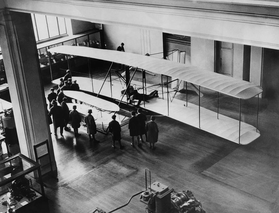 London Photograph - The Orville Wright Plane On Exhibition by Everett