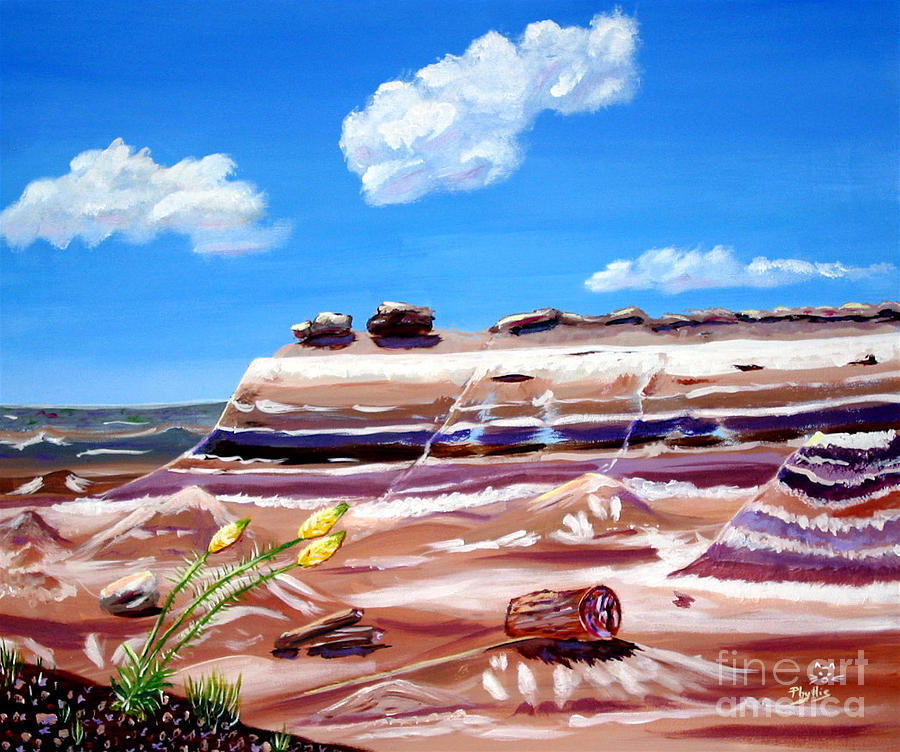 The painted Desert and Petrified Forrest Painting by Phyllis Kaltenbach