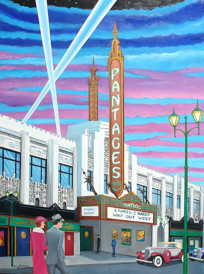 Hollywood Painting - The Pantages Theatre by Tracy Dennison
