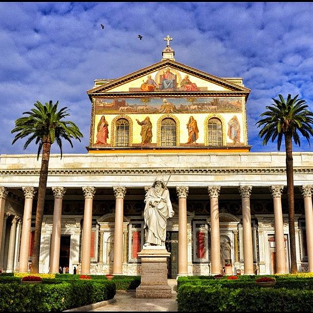 Architecture Photograph - The Papal Basilica Of St Paul Outside by Gina Foronda