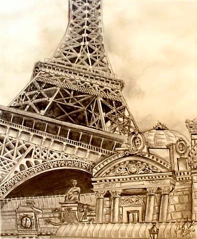 The Paris Hotel Drawing by Elizabeth Marks - Fine Art America