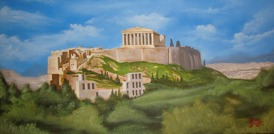 The Parthenon Painting By Justin Dobbs