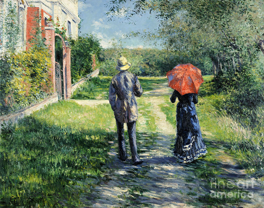 Gustave Caillebotte Painting - The Path Uphil by Gustave Caillebotte