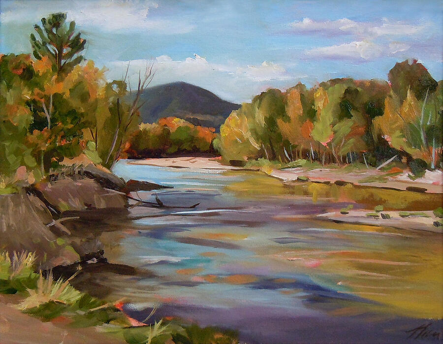 White Mountain Painting - The Pemi in Autumn One by Nancy Griswold