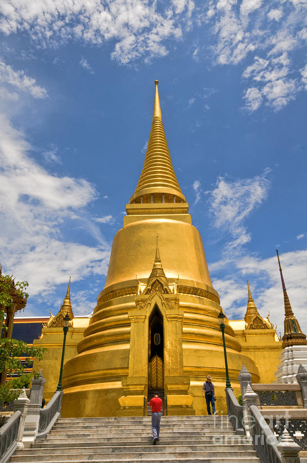 Architecture Photograph - The Phra Sri Ratana chedi Bangkok Thailand by Charuhas Images