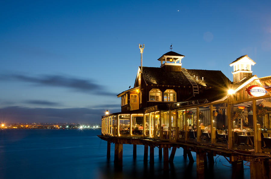 San Diego Photograph - The Pier Cafe by Margaret Pitcher
