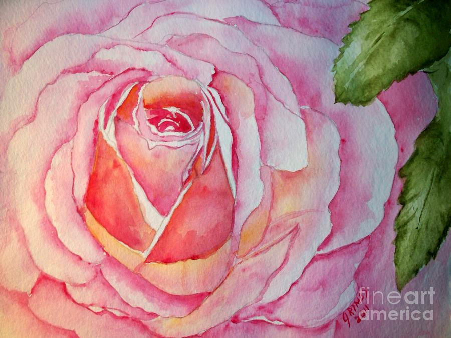 The Pink Rose Painting by Carol Grimes