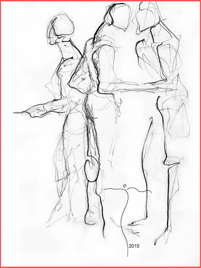 The Pointers Drawing by James Lanigan Thompson MFA