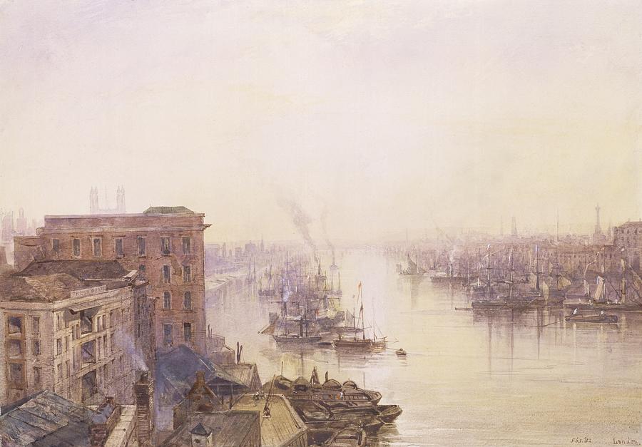 William Wyld Painting - The Pool from the Adelaide Hotel London Bridge by William Wyld