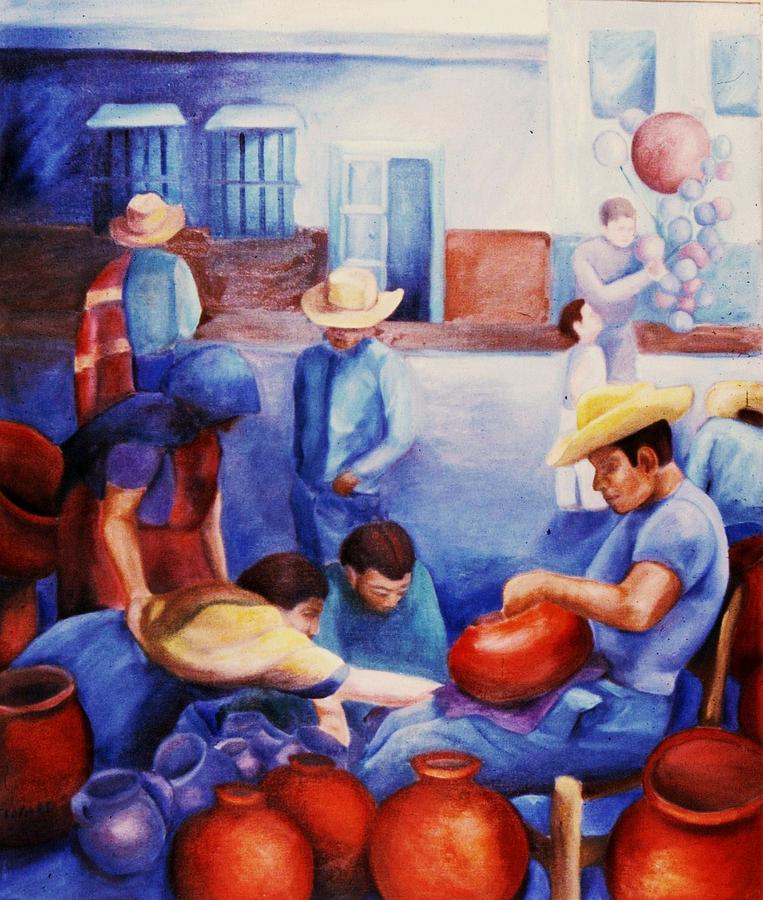 The Potter Painting by Clotilde Espinosa