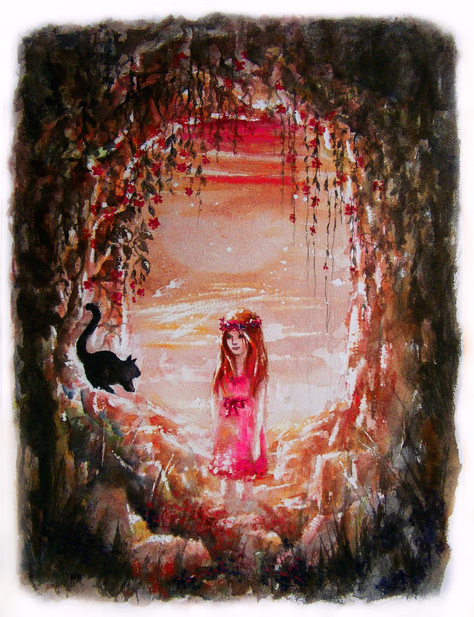Fantasy Painting - The Princess and the Cat by William Russell Nowicki