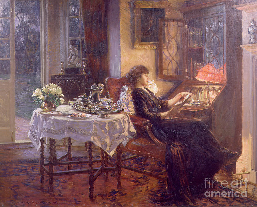 Coffee Painting - The Quiet Hour by Albert Chevallier Tayler