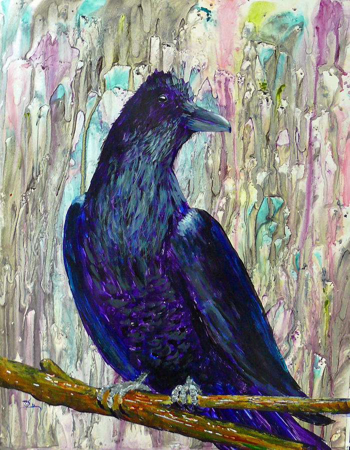 Raven Painting - The Raven Waits by Dee Carpenter