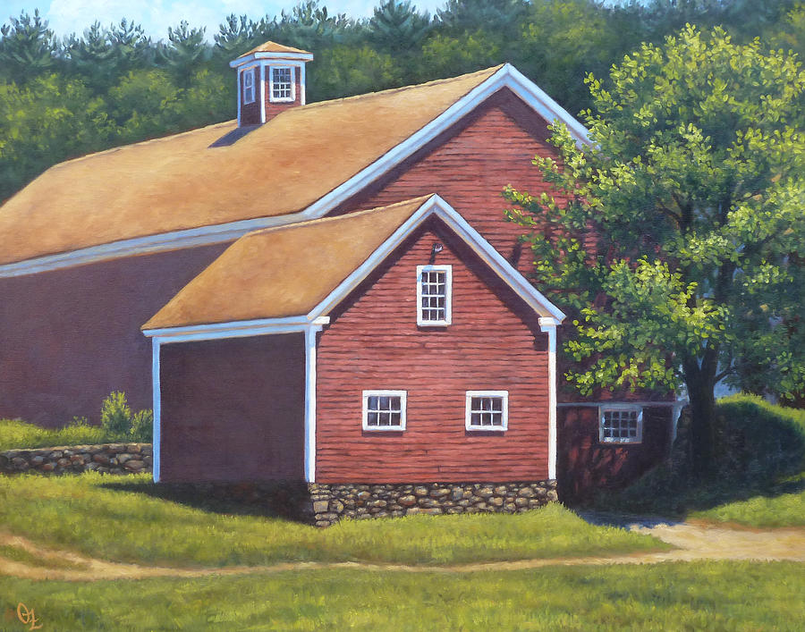 Barn Painting - The Red Barn by Oksana Zotkina