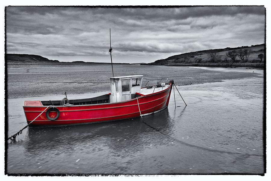 Boat Photograph - The Red boat by Celine Pollard