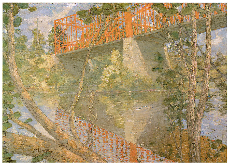 The Red Bridge c.1895 Great American Art Julian Alden Weir 