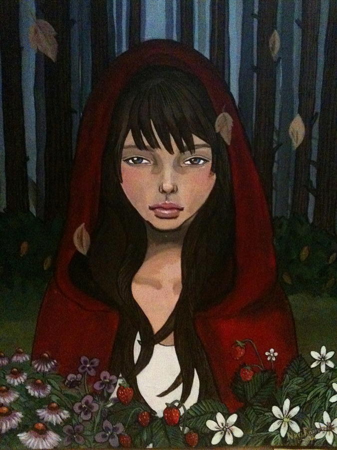 The red riding hood Painting by Nicole Ramstedt | Fine Art America