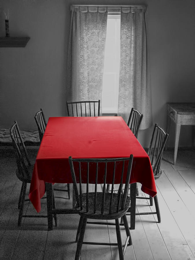 The Red Table Cloth Photograph by Randall Nyhof