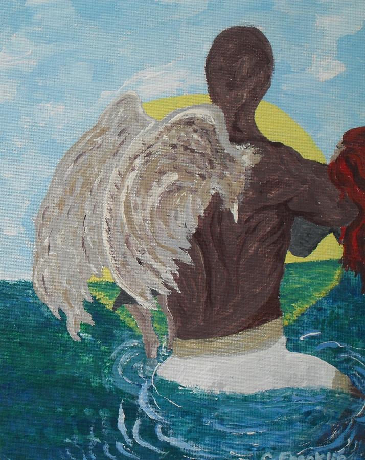 Angel Painting - The Rescue by Charisma Franklin