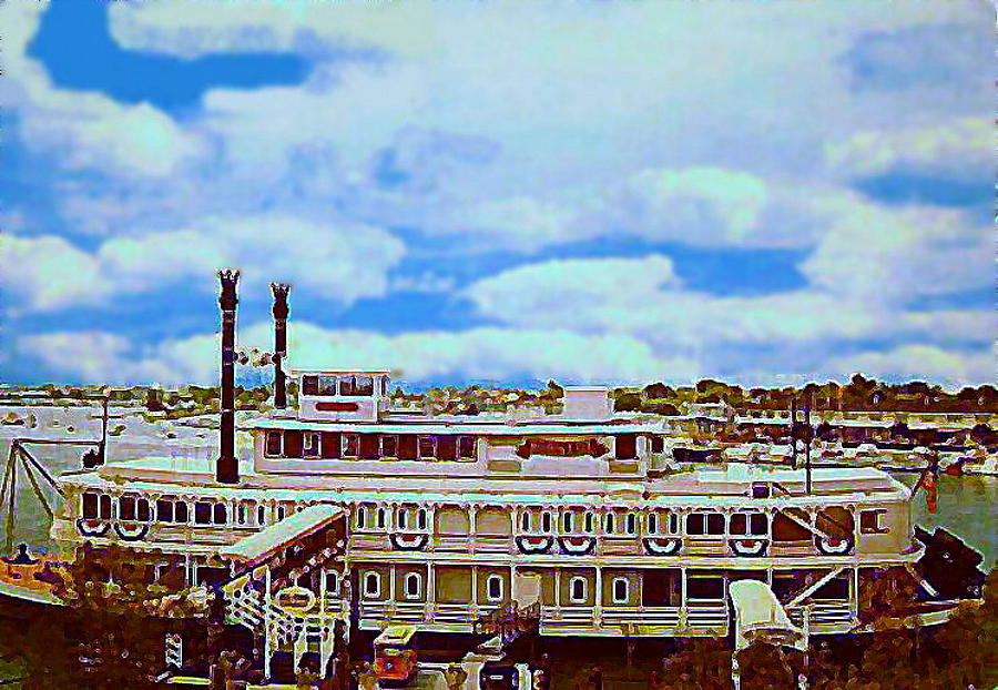 Riverboats Painting - The Riverboat In Newport Beach Ca Around 1960 by Dwight Goss